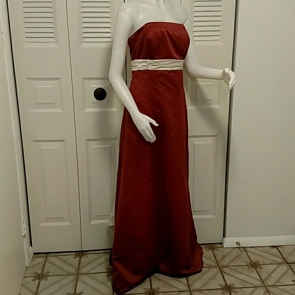 Elegant burnt orange colored gown
